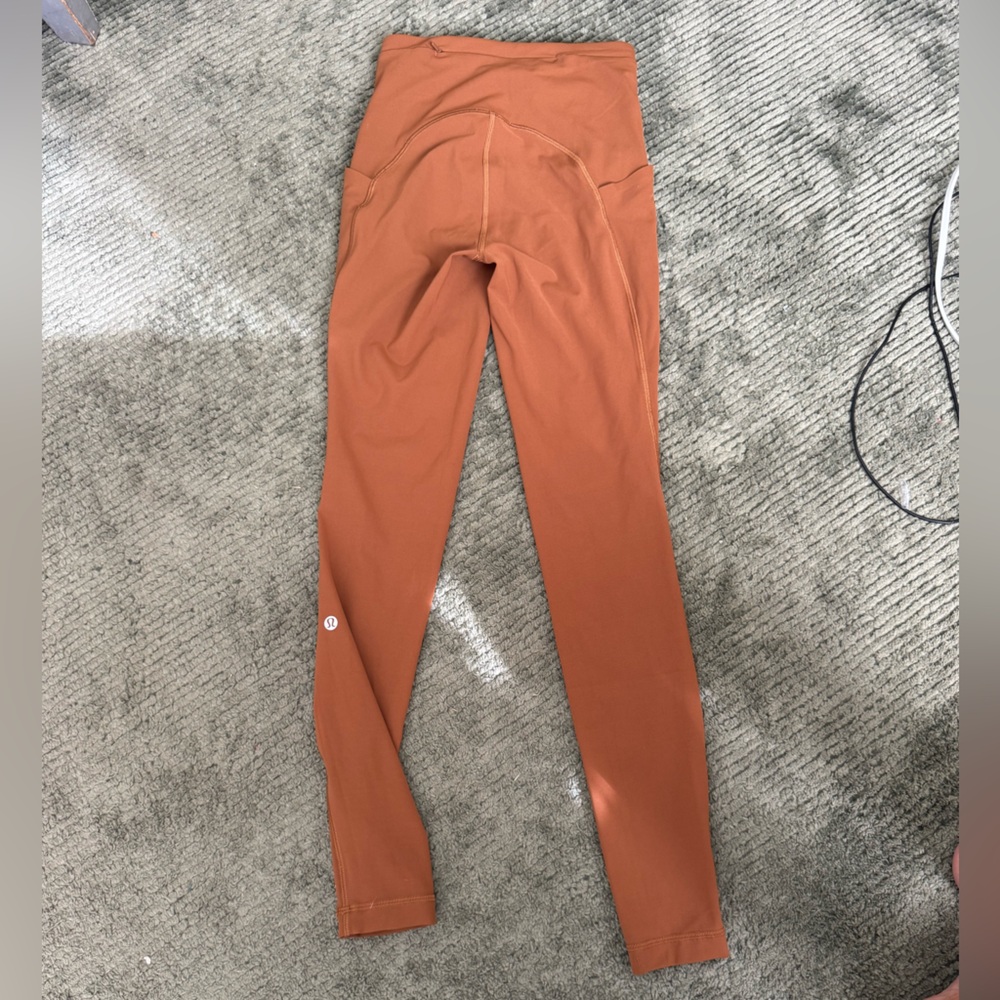 Lululemon High-Rise Leggings – Size 2 (Rust Clay / Cinnamon Brown)